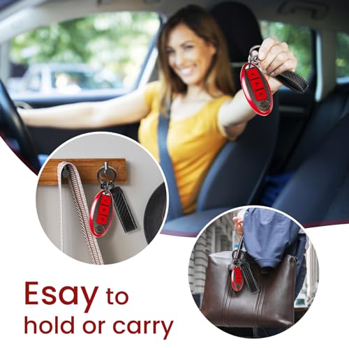 Image of Car Car Key Fob Cover for Nissan Kicks, Carbon-Fiber-Style Case,