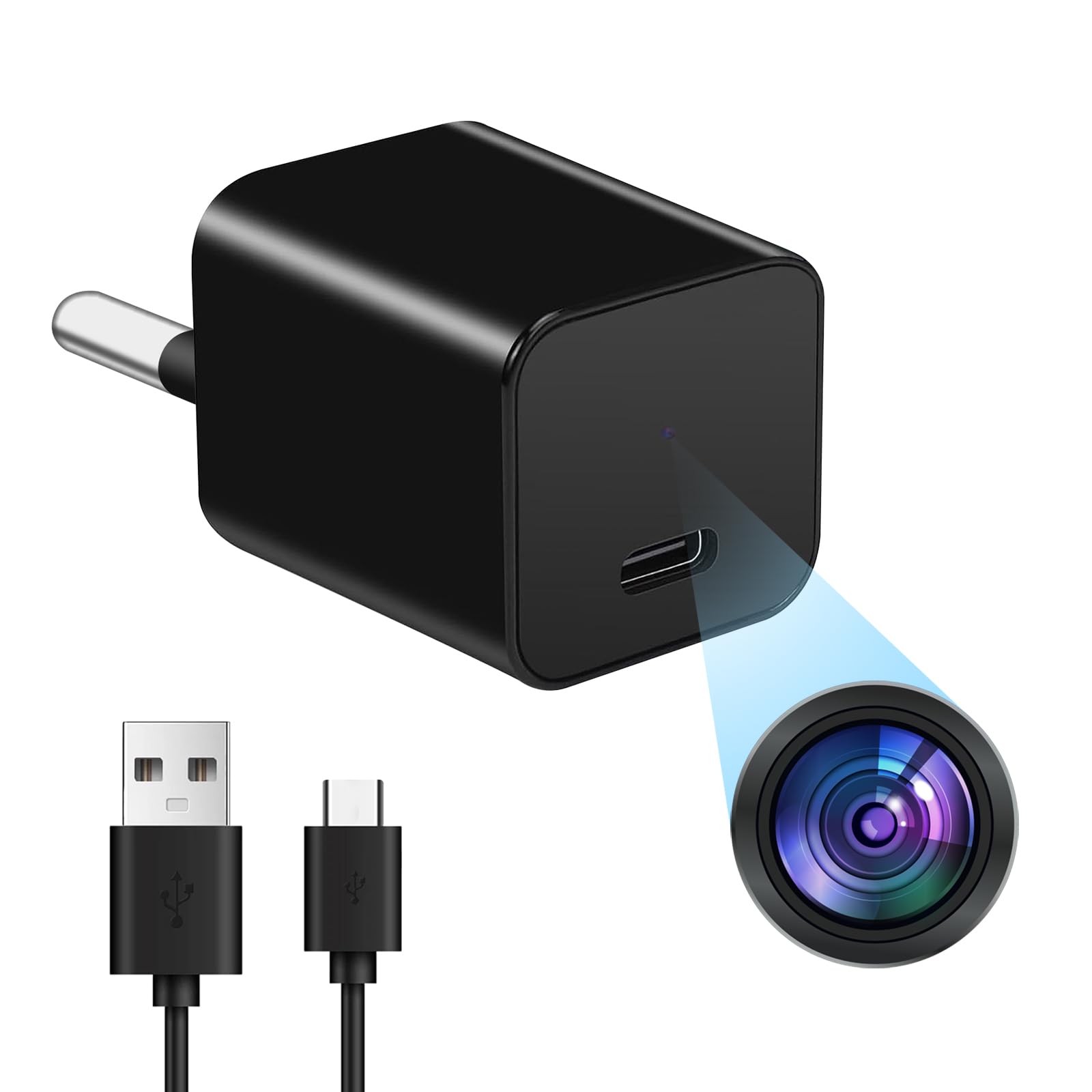 Cámara espía, HD 1080P Mini cámara de vigilancia Oculta, cámara niñera, detección de Movimiento para el hogar, Oficina, supermercado, almacén de vigilancia de Seguridad, sin función Wi-Fi