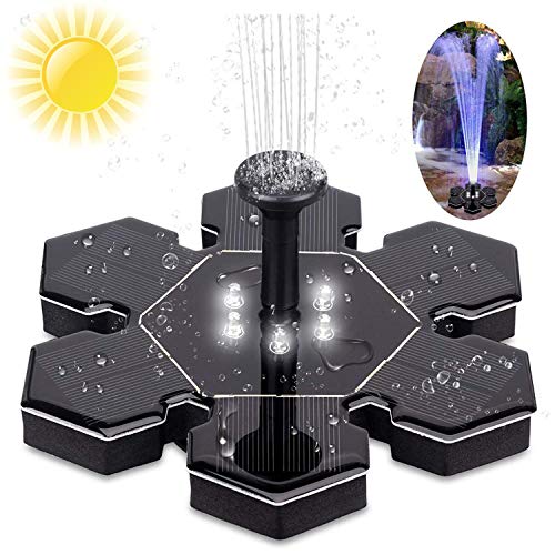 Relubby Floating Water Pump, 2.4 W Solar Fountain Pump Solar Powered Pump for Garden Pond, Pond, Bird Bath, Fish Tank, Small Pond, Garden