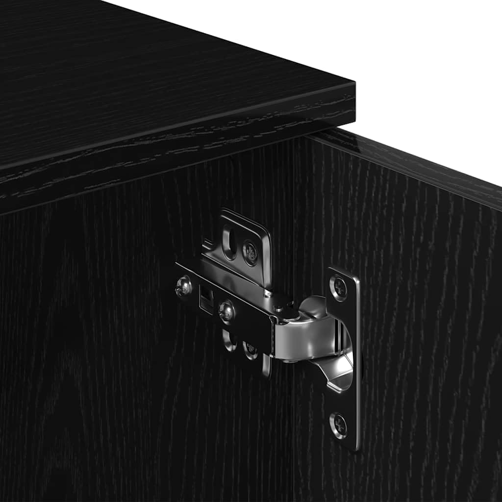 vidaXL TV-Schrank Eiche schwarz 102x30x37,5 cm Holzwerkstoff
