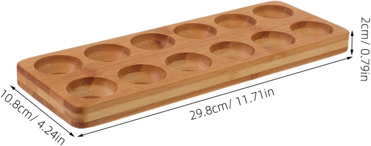 PRETYZOOM 12 Wooden Egg Holder Elegant Capacity Egg Storage Container for Kitchen Countertop Decor and Refrigerator Display Space Saving Design with Fine Craftsmanship and Smooth Finish