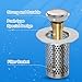 uxcell Bathroom Sink Stopper Push Type Sink Drain Strainer Filter with Removable Stainless Steel Filter Basket Hair Catcher Fit for 1.1