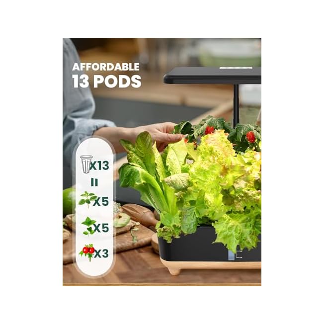 RAINPOINT Indoor Hydroponics Growing System,13 Pods Hydroponic Garden Planter, Vegetable Kit
