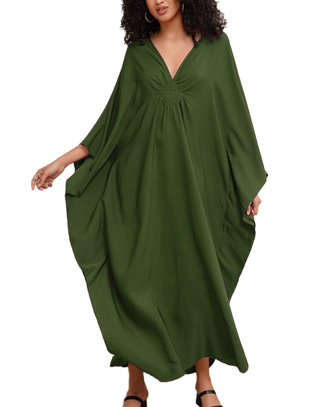ZaisuiFun Vestido Kaftan Mujer Playa Largo Verano Caftán Bohemia Playeros Vacaciones Bikini Cover Up Talla Grande