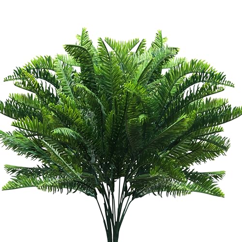 BELLE VOUS Planta Artificial Helecho Boston de Plástico (Pack de 6) Plantas Colgantes Interior/Exterior Follaje Artificial para el Hogar, Jardín, Pared Enredadera, Arbustos, Guirnalda Boda y Oficina
