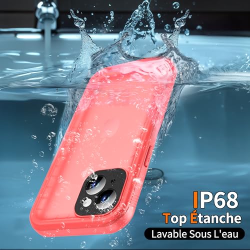 Coque étanche IP68 pour iPhone 14 Cozycase antichoc intégrale rose