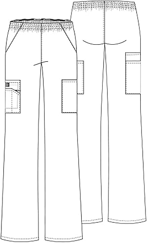 Miniatura 7 de Dickies EDS Signature - Pantalones de uniforme elásticos para mujer con cordón, pantalones de cargo de tiro alto para mujer en popelina cepillada