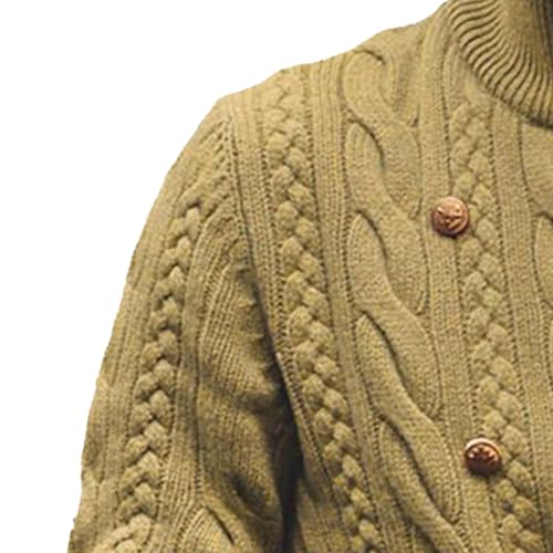 Men's Double Breasted Cardigan Men Solid Casual Warm Sweaters Male Button Up Knitted Long Sleeved Jacket2