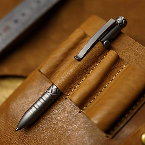 MecArmy Mini-Messingstift, luxuriöser, leichter, einziehbarer Metallstift, Tinte, nachfüllbar, Neuheit, Taschen-EDC-Schreibkugelschreiber mit 1 D-Schlüsselring
