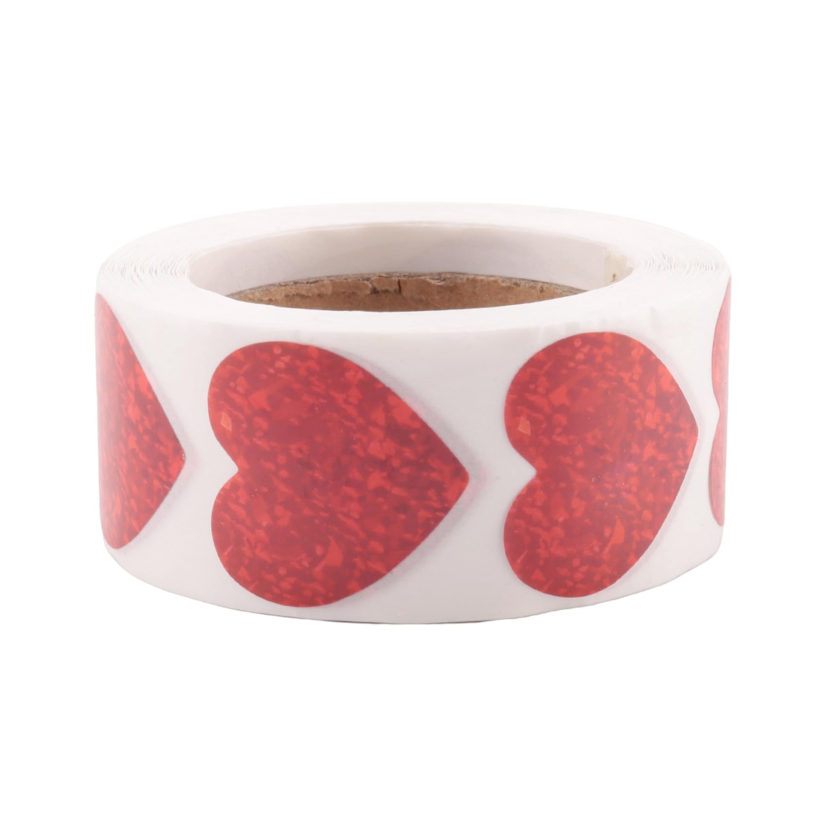 Kueohse Valentine's Day Glitter Heart Stickers, Stickers Roll,Heart Labels for Anniversaries Wedding(500Pcs/Roll)