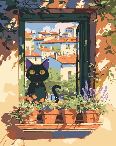 jieyisier Peinture Numero Adulte,Le Chat Peinture par Numero Adulte,Animaux Peinture par...