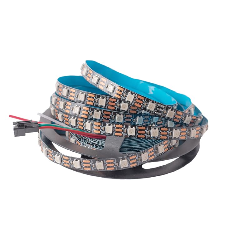SVFISHKK WS2812B RGB LED Strip Individual Addressable Light 16.4FT 60Pixels/m 300Pixels Dream Color SMD 5050 LED Pixel RGB Strip Non-Waterproof DC5V (Black PCB)