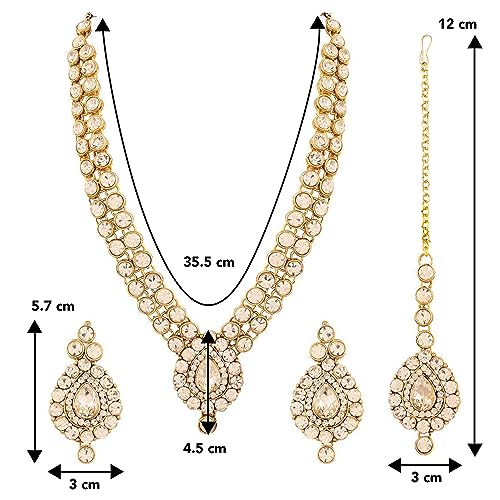 Image of Peora Traditional Ethnic Kundan Pearl Traditional Jewellery Set Gift for Women