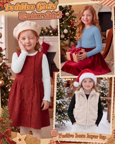 Image of 3 Pack Toddler Girls Cute Long Sleeve Cotton Shirts