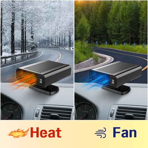 Car Heater 12V/150W, 2026 New Upgraded Portable Car Heater Fast Heating for Vehicle for Winter, Plug into Cigarette Lighter 360 Degree Rotation Defroster Defogger for Car Windshield - Image 4