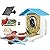 64GB Smart Bird Feeder with Camera Solar Powered, 2K 3MP HD Live Video &Playback on Phone, AI Identify +10,000 Bird Species, 2.4G WiFi Bird Feeder Camera Wireless Outdoor House-Bird Watching (Blue)