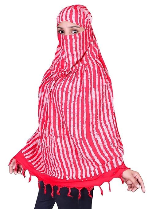 Image of Cotton Long Scarf Cum Mask Scarves Usable for Vehicle Driver | White Printed Design Fabric | Universal Size | Soft & Breathable Sun Protection | For Girl & Women