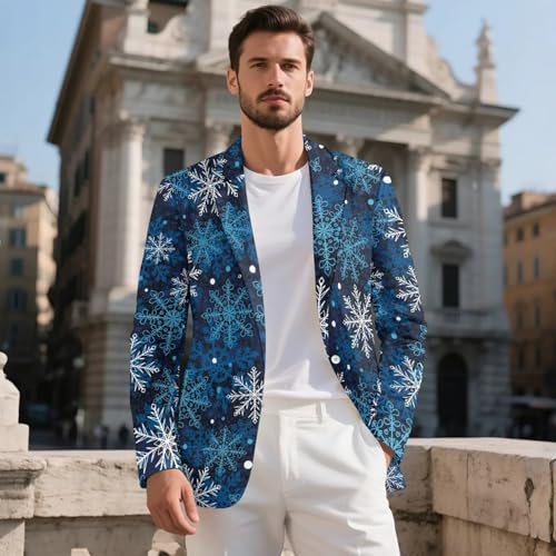 Christmas Jacket for Men Regular Fit Men's Suit Jacket for Xmas Party Wrinkle-Free Mens Sport Coats with Pockets2