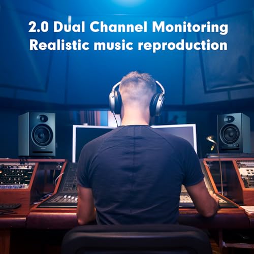 Image of Ortizan C7 Dual-Mode 2.0 Studio Monitors, Active Monitor Speakers for Near Field Music Production, Bluetooth 5.3 Wireless Computer PC Monitor Gaming Bookshelf Speakers(Pair, Black)