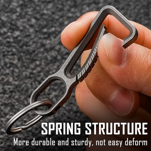 KeyUnity Titanium Carabiner Keychain Clip, Quick Release EDC Key Ring Clasp for Men & Women (KD01) - Image 4