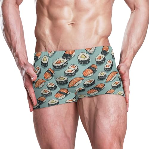 Sushi Food Mens Swim Trunk Swimwear Bathing Suit Swim Brief Square Leg Board Short S B04036932