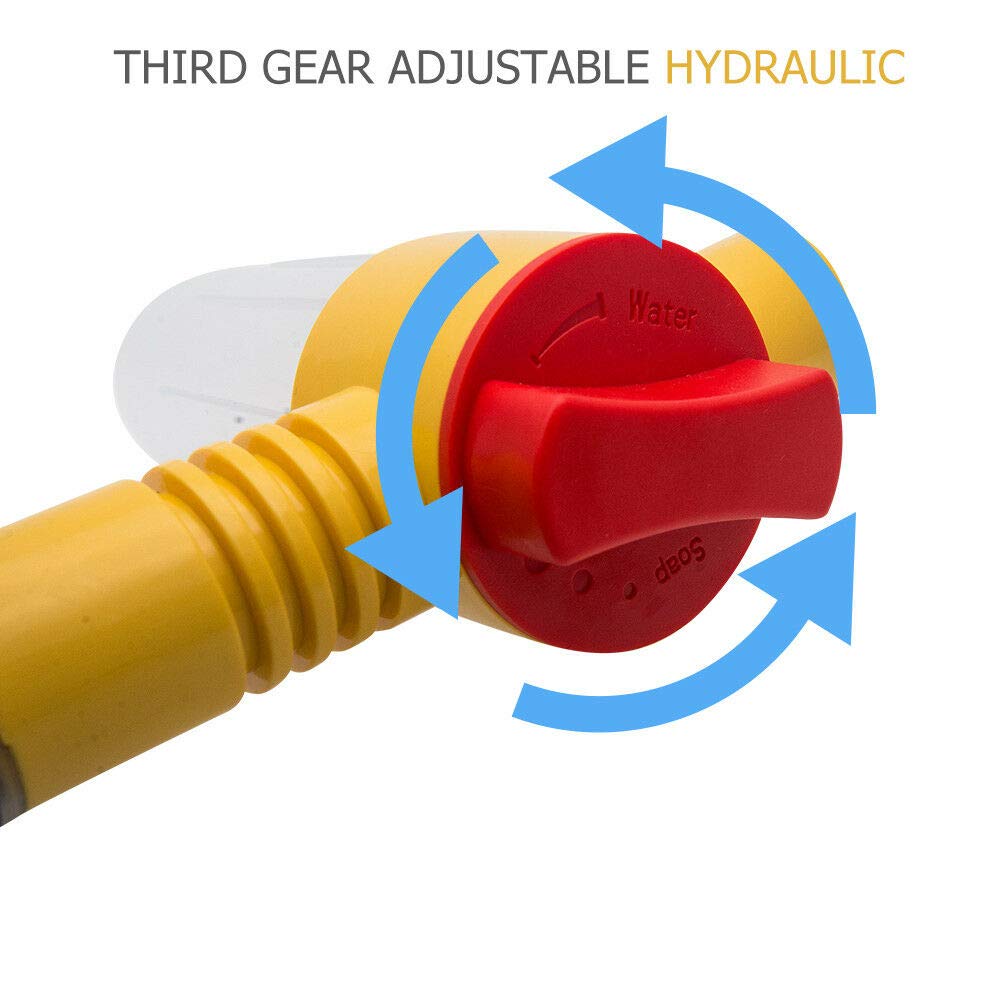 MASO Cepillo de Limpieza Giratorio Automático para Coche, Longitud Ajustable, Esponja de Presión, Herramienta de Limpieza con Depósito de Jabón