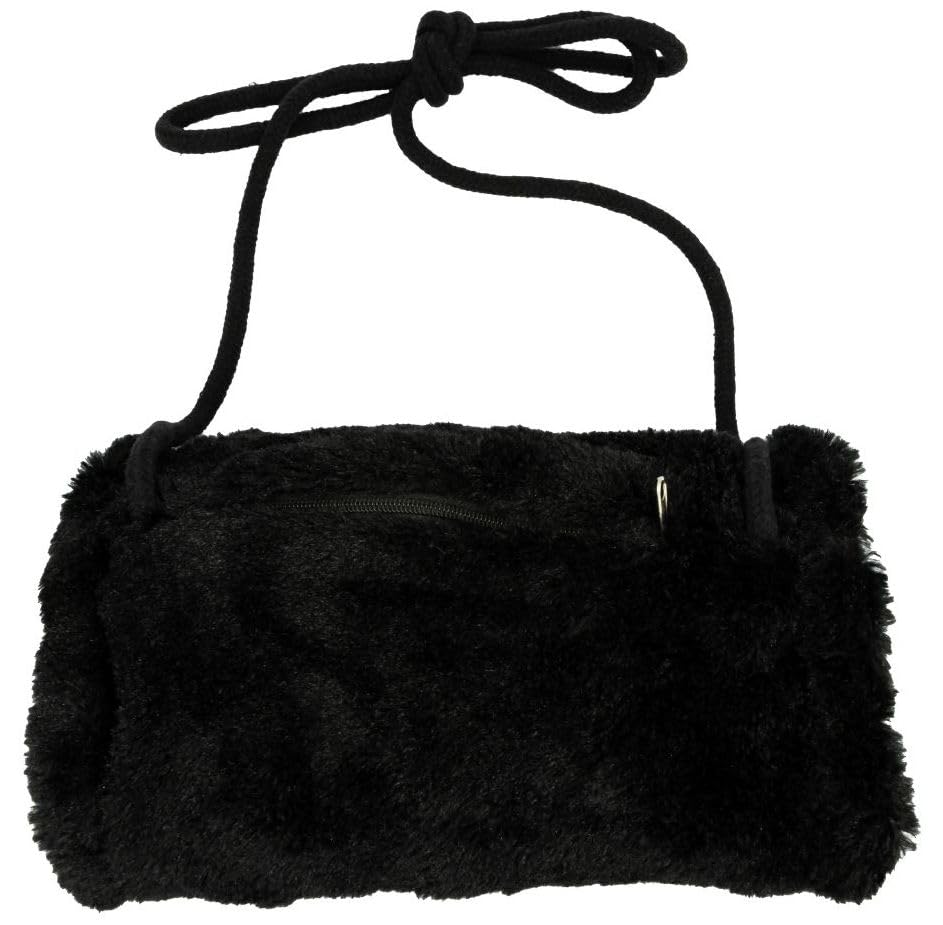 Muff Handmuff Damen mit Kordel schwarz