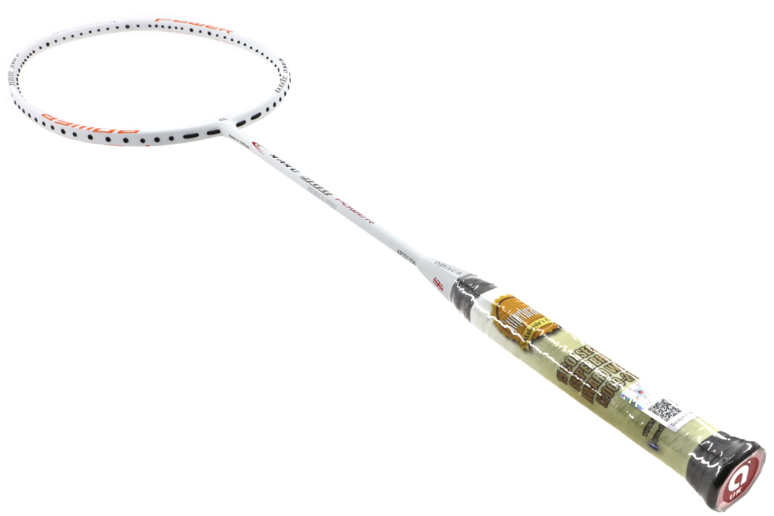 Amazon | Apacs Nano 900 Power White Badminton Racket | apacs