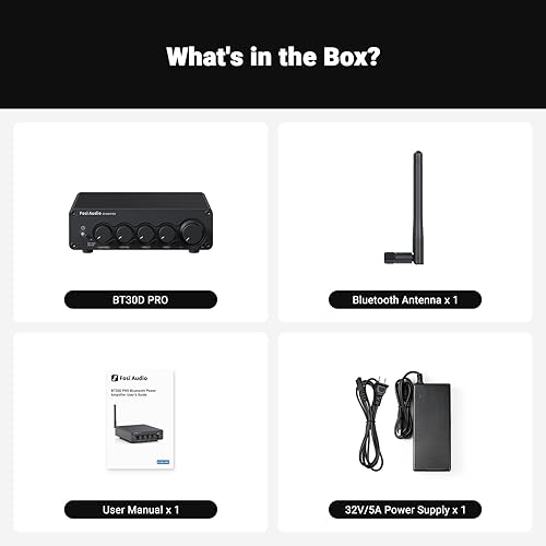 Miniatura 8 de Fosi Audio Amplificador de subwoofer Bluetooth 2.1, BT30D Pro amplificador de subwoofer con chips TPA3255 165W x2+350W y control de agudos de