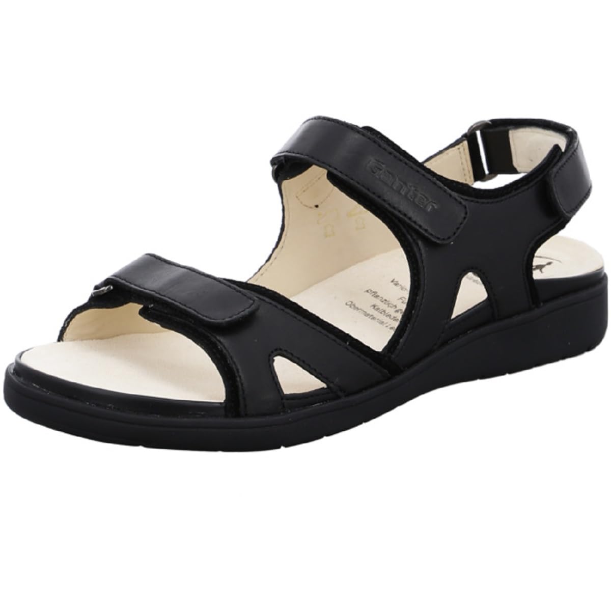 Ganter Women's Evi Sandals, black, 37 EU Schmal