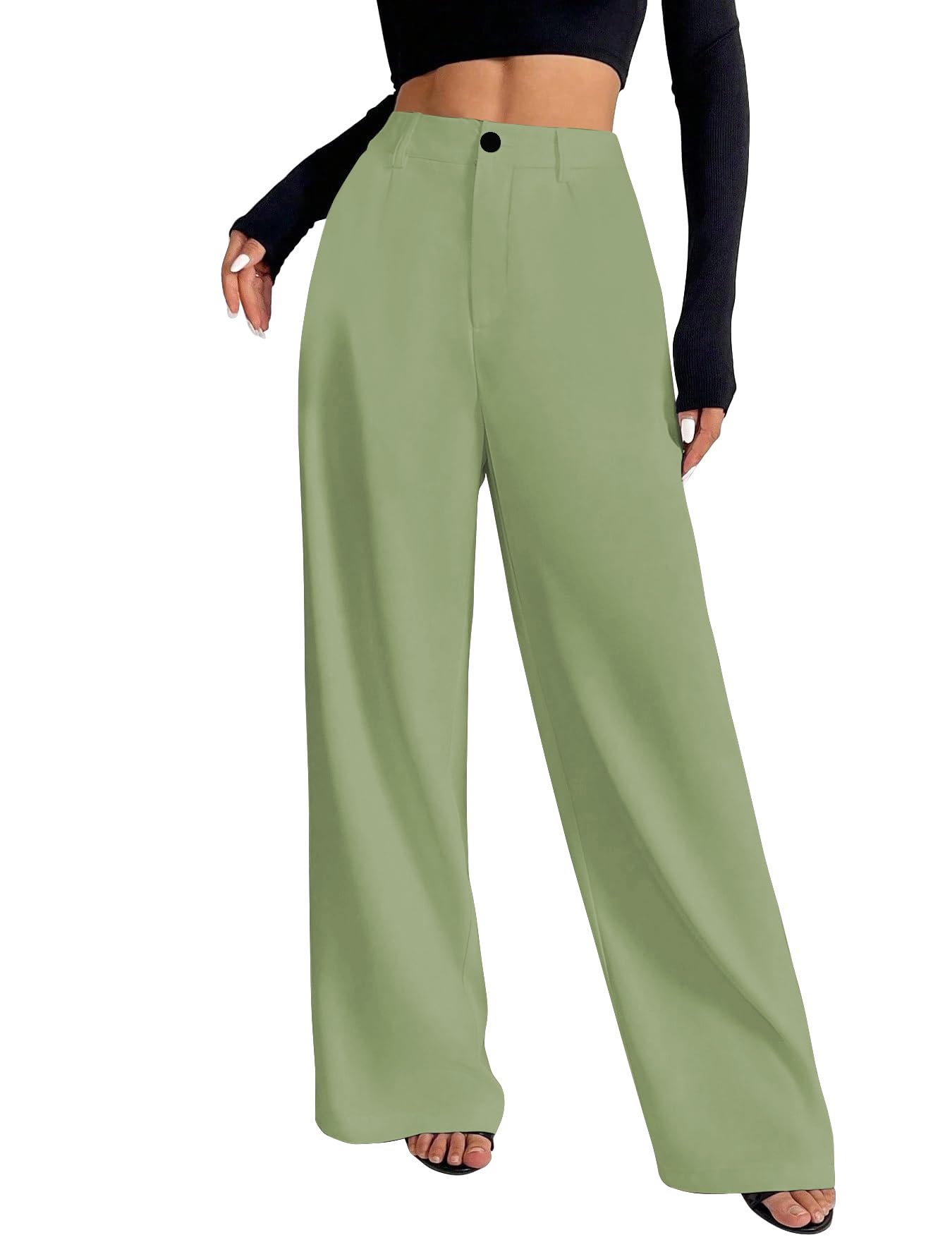 Trousers for Woman Pants Women's Formal Office Korean | Beige Black Track Pant | Straight | Cotton Spandex Stretchable Trouser | High-Waisted Bottom Wear-picture-39