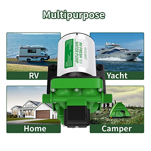 Rvguard Fresh Water Pump, 12V Dc Self Priming Diaphragm Water Pump, 5.5 Gpm With Strainer Filter, Adapters, For Rv, Yacht, Garden, Camper #TOP5