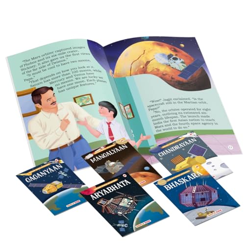 Image of Story Books for Kids - Indian Space Mission (Set of 5 Books) (Illustrated) - Gaganyaan, Aryabhata, Chandrayaan, Mangalyaan, Bhaskara - Space Knowledge ... Knowledge Encyclopedia For Children