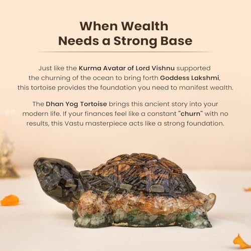 Image of Astrotalk Vastu Dhan YOG Tortoise 5.5x1.5 Inch | Crystal Resin Turtle for Wealth, Success & Protection | Tortoise for Good Luck for Home | Vastu Items for Housewarming Gift | Home Decor
