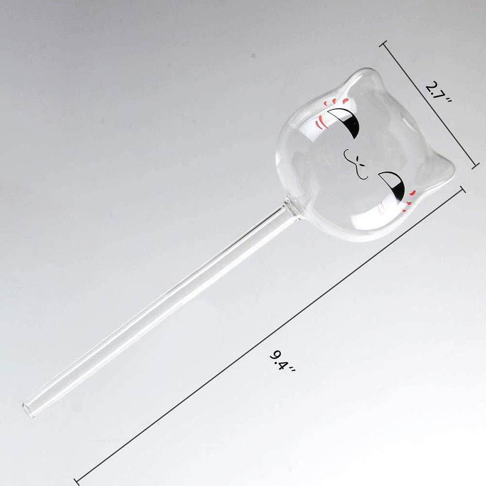 Dirfuny Globes D'arrosage Pour D'intérieur – Adorables Pics D'irrigation Automatique En Forme De Chat | Insert D'arrosage En Verre Pour D'intérieur Et D'extérieur, Fleurs De Jardin