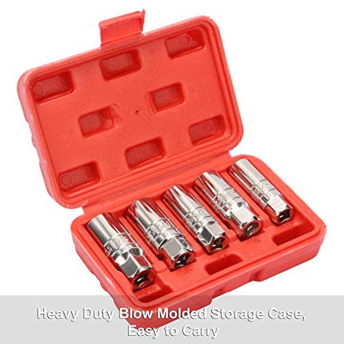 Casoman 3/8-Inch Drive Spark Plug Socket Set, 6-Point, 5/8-Inch, 3/4-Inch, 13/16-Inch, 14Mm, 18Mm, 5-Piece Set #TOP6