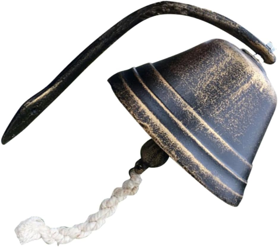 Uonlytech Retro Style Doorbell Small Cast Iron Bell Rope for Door Shop and Outdoor Decor