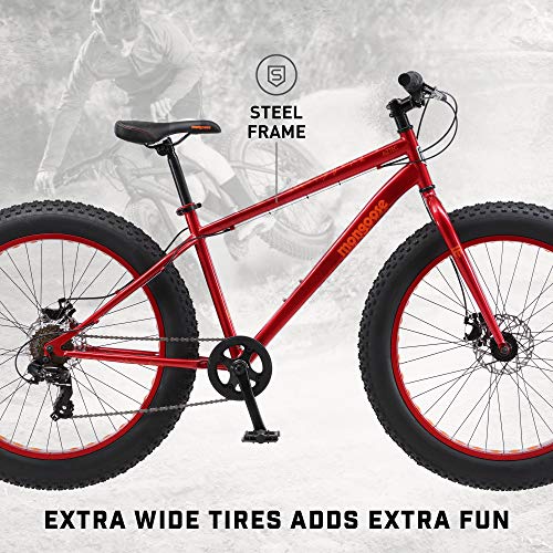 Mongoose Aztec Mens and Womens Fat Tire Bike, 18-Inch Steel