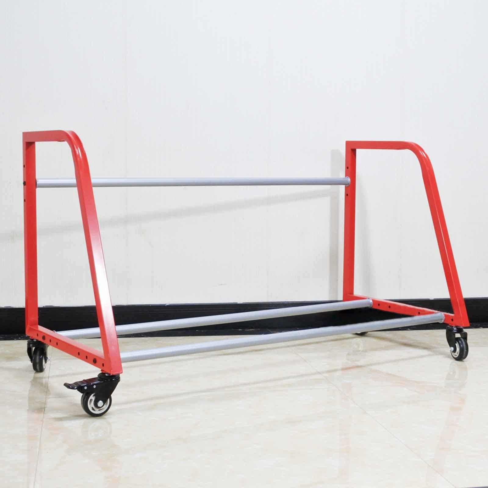 SDdPulse Supporto per pneumatici in metallo, regolabile, con ruote, per casa, garage, auto, concessionari di auto, scaffalature da officina a pavimento, rosso, 127 x 60 x 60 cm