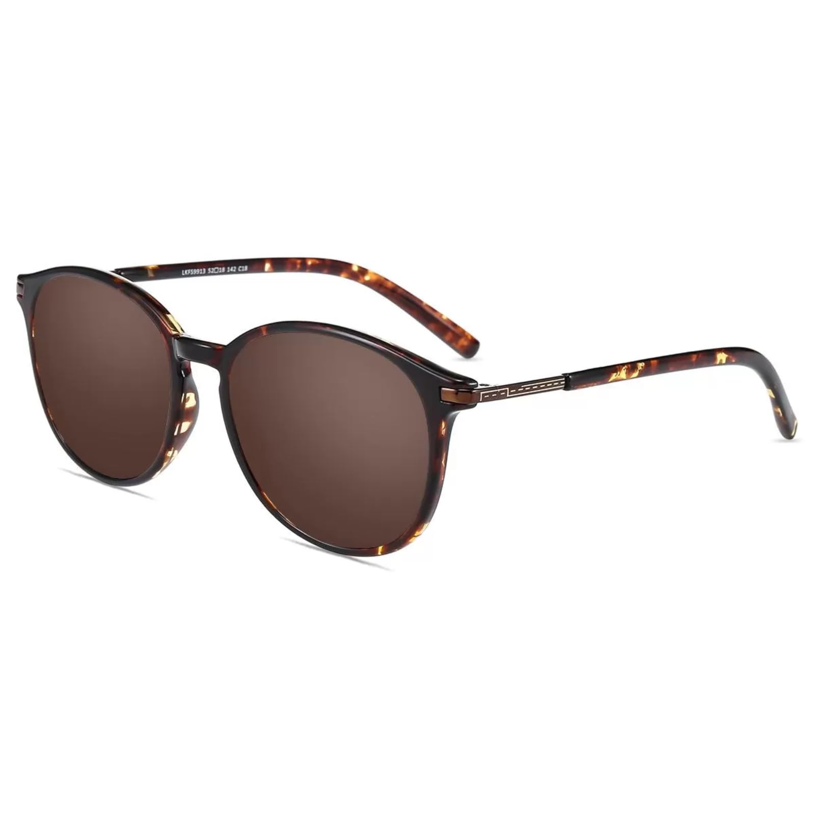 Firmoo Polarisierte Sonnenbrille Damen Herren Rund | TR90 UV400 Schutz Blendfreie Gläser Klassisches Rundgestell Sonnenbrille, LKFS9913