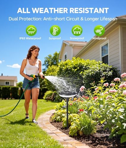 LETMY Solar Pathway Lights Outdoor, 8 Pack Metal Solar Path Lights, Auto On/Off Waterproof Garden Lights for Landscape, Patio, Yard & Driveway - 4