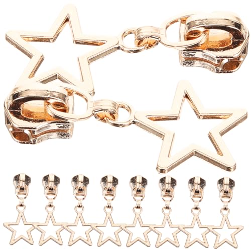 SEWACC 10pcs Zipper Pull Replacement Kit Star Zipper Handles for Clothing and Bags Easy Installation for Projects Durable for Dress and Luggage