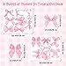 A1diee Bowtie Decal Pink Bow Wall Stickers - 60Pcs Watercolor Coquette Aesthetic Wall Stickers Light Pink Bow Knot Wall Art Decor Vinyl Peel and Stick Room Decor for Kindergarten Nursery Bedroom