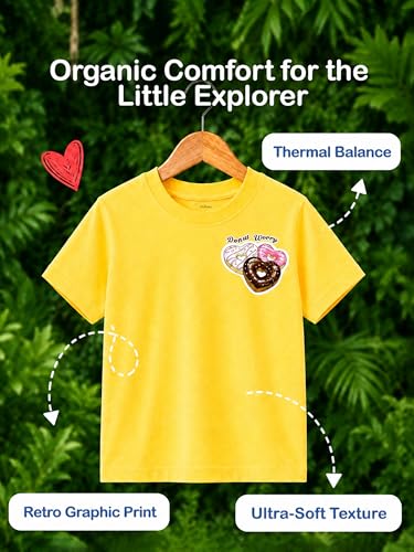 Image of Kidbea Bamboo Kids T-Shirt Ultra-Soft Premium Half Sleeve Graphic Tee for Girls, Casual Summer Wear for Toddlers & Kids