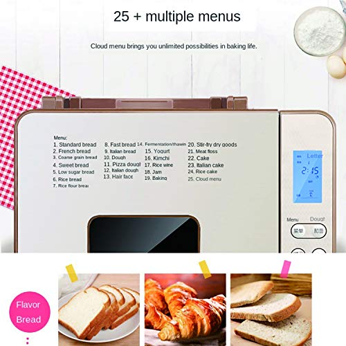 TongBao Brotbackautomat, Brotbackmaschine 25 Programme, 13-Stunden-Verzögerungstimer, 60-Minuten-Warmhaltefunktion, 3… – Bild 3