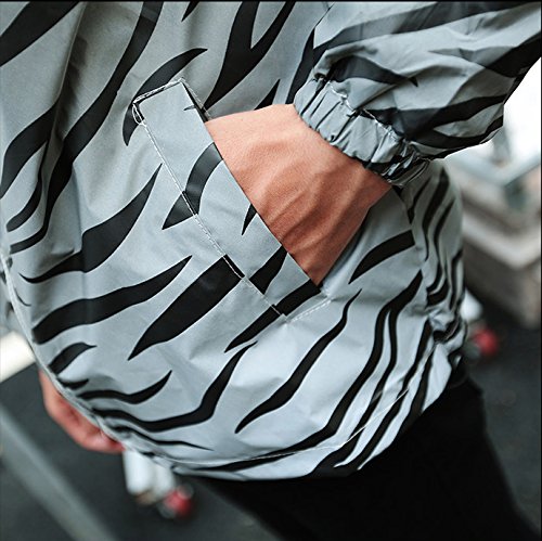 NewL Reflektierende leichte Jacke für Herren und Damen, Mesh-Stil, nachtleuchtende Zebra-Jacken, wasserdicht, grau, XL
