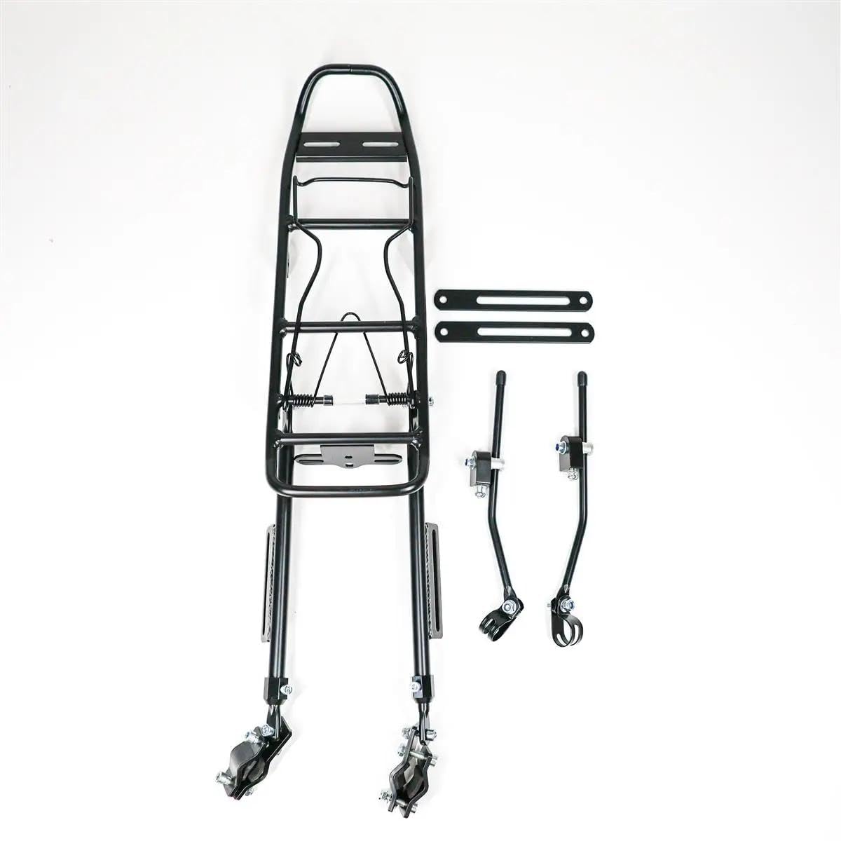 Portapacchi Bici Posteriore Universale in Alluminio · Regolabile per Ruote 20"-29" · Compatibile MTB, City Bike e Gravel · Robusto e Leggero · Supporto per Borse e Carico
