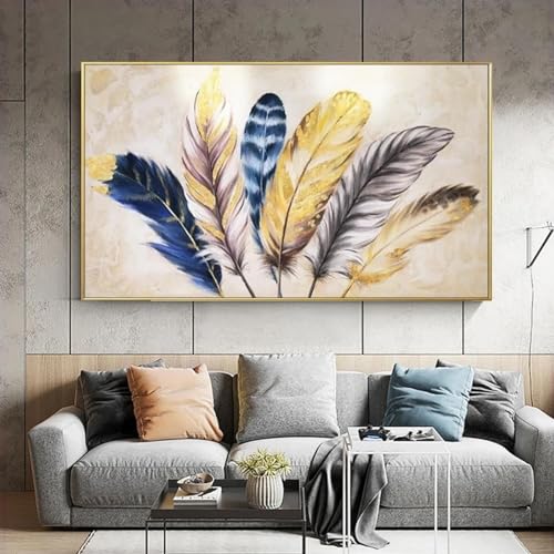 Images d'art murales de plumes colorées pour réveiller la décoration du salon