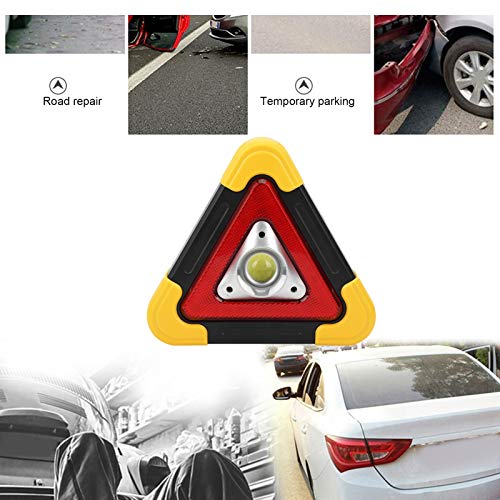 Triángulo de emergencia recargable con linterna LED multifuncional para coche y averías 4