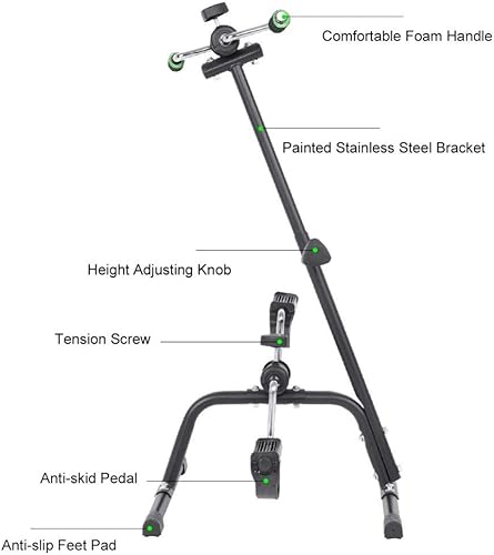 Miniatura 5 de Bicicleta de ejercicio, ejercitador de pedal ajustable, mano, brazo, pierna, peddler interior, ciclismo, equipo de fitness con almohadilla